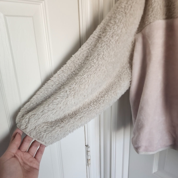 Lush Teddy Zip Up Jacket Cream Size S NWT - Picture 6 of 7